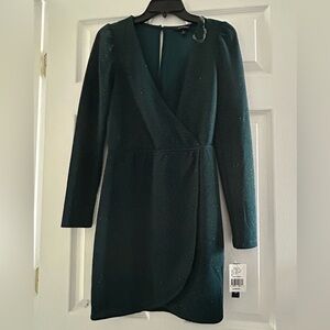NWT Small Speechless Emerald Green Long Sleeved Sparkle Dress